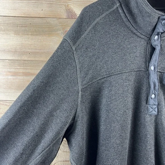 Eddie Bauer Mens Sweater Snap Mock Neck Pullover Preppy Gray Size T3XL 3XL Tall - Picture 4 of 9